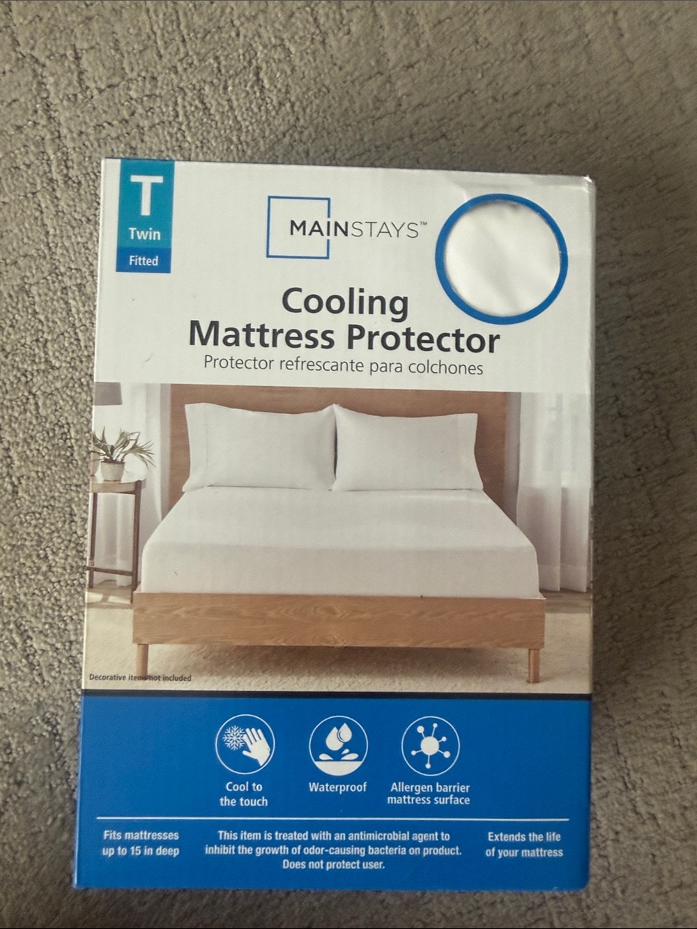 Mainstays Twin Cooling Mattress Protector - White